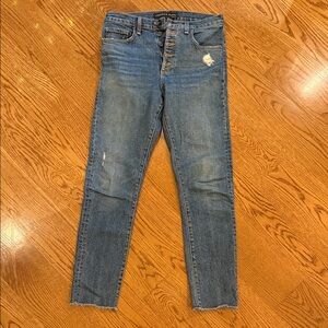 Veronica Beard Blue Jeans size 27 - wash: terrain with distress -Faye 11”Skinny